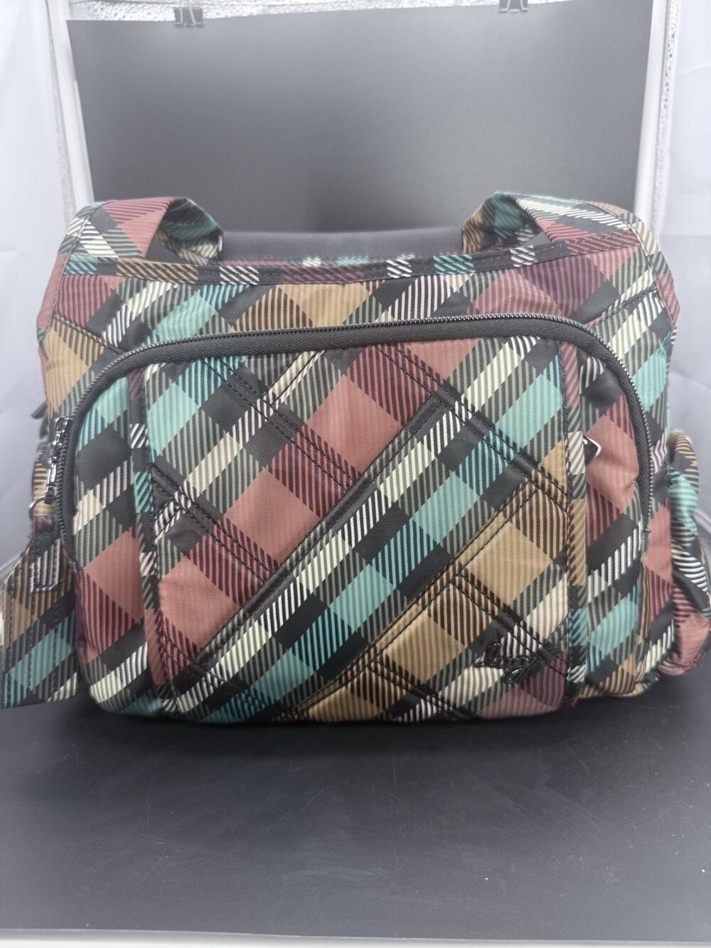 Lug Rumble Satchel Bag Multicolor Plaid
